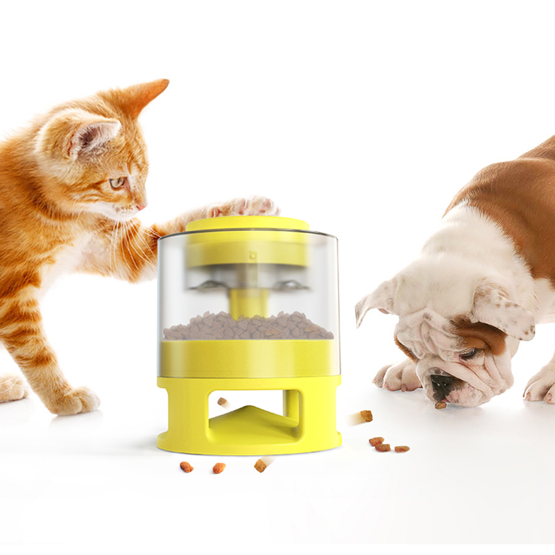 Pet Bowls Dog Food Feeder Catapult Pet Slow Press Feeder Leaker Bullet Food Dispenser Feeding Device Dog Puzzle Leaking Food Toy
