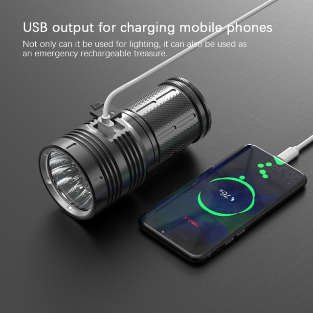 Electric Rechargeable Waterproof Aluminum 8000LM Convoy 18 LED PK18 Emergency Flashlight 18650 Battery