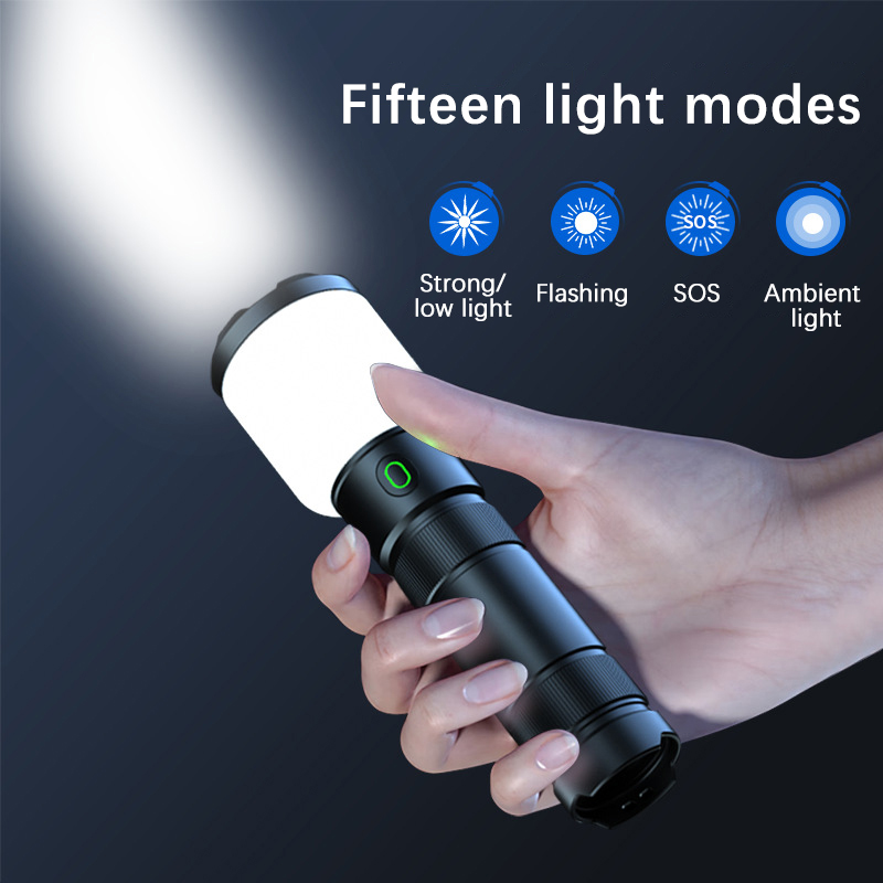 SF1 LED Camping Flashlight USB C Rechargeable Lamp 4 Color Waterproof Torch Portable Powerful Lantern for Hiking Fishing