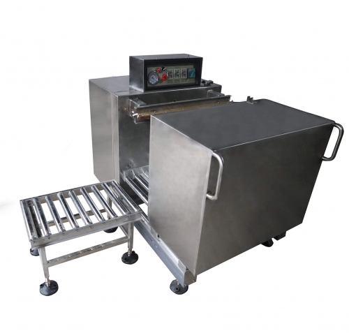 automatic vertical vacuum packaging machine with conveyor and big chamber