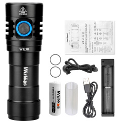 WK30 Multi Color Rechargeable LED Flashlight with LH351D/ Red Light/ UV Light