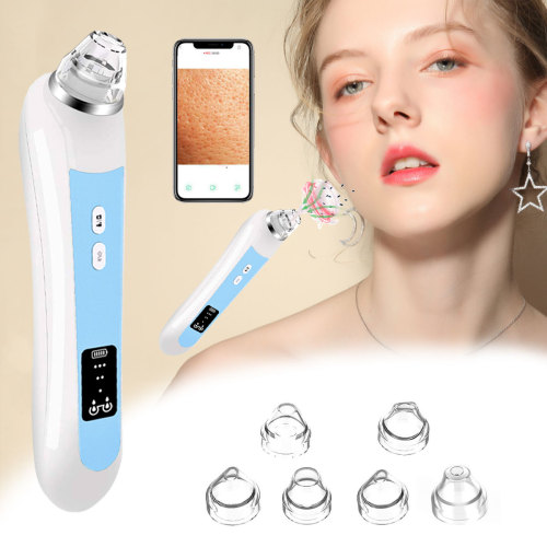 Electric Blackhead Remover, Visual Blackhead Acne Removal Pore Cleaner Phone Linked Display WiFi Beauty Device for Skin Care, Powerful Removal Blackhead Acne Extractor (Include 6 Probes)