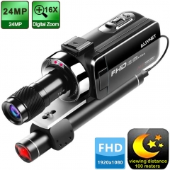 Video Camera Camcorder Digital Night Vision IR Full HD 1080P YouTube Vlogging Camera Recorder with Mini Monocular  32GB SD Card