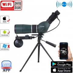 Aliynet 20-60x60 Spotting Scope,Night Vision Goggles with WiFi and APP,Night Vision Monocular with External Powerful Infrared Spotlight for Shooting P