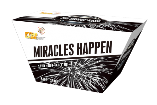 B49S-F3F30E Fan shape 49 shots Cake Miracles Happen F3