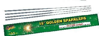 PS0780 HAND-HELD SPARKLERS 18" Gold Sparklers