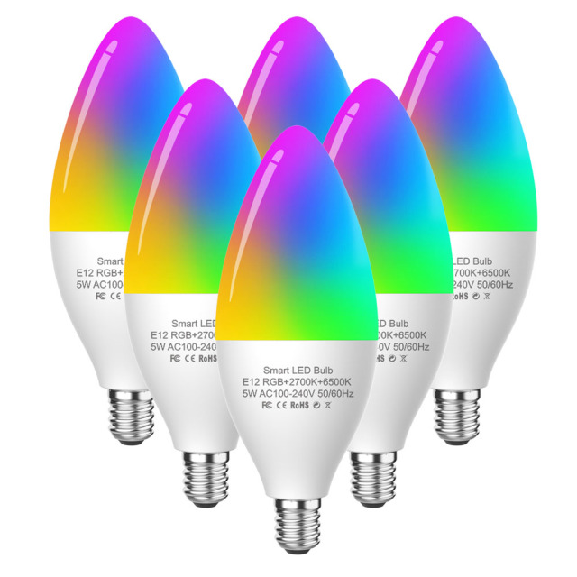 DOGAIN Smart Light Bulbs E12 Base LED Light Bulb Color Changing WiFi