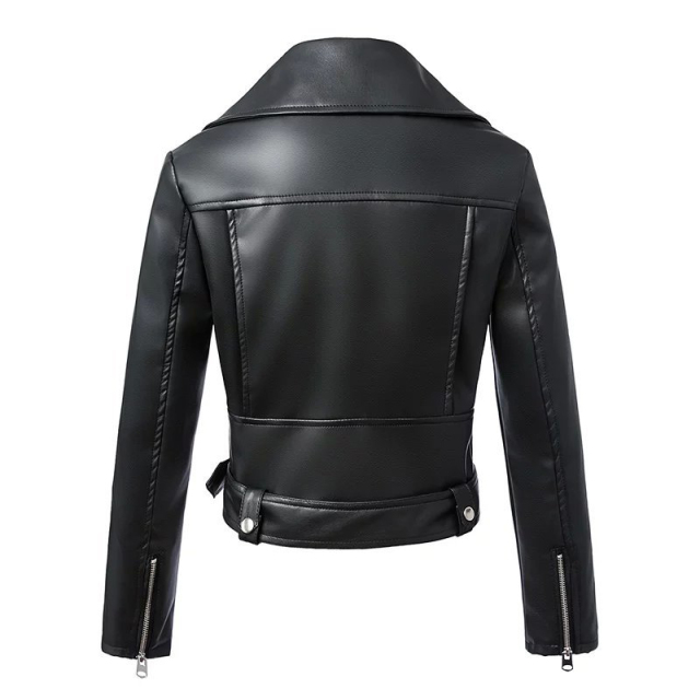 Women Black Faux Leather Jackets