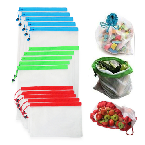 12pcs/lot Reusable Mesh Produce Bags