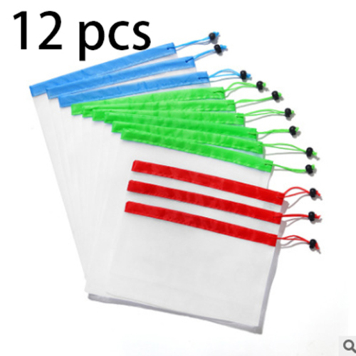 12pcs/lot Reusable Mesh Produce Bags