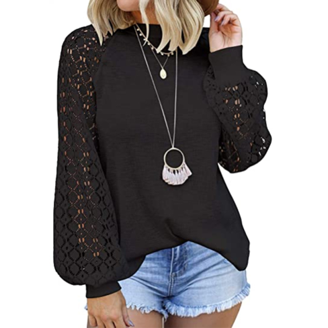 Women's Blouses Hollow Out Female Blouse