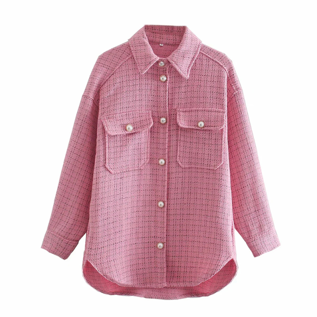 Women Vintage Oversize Plaid Shirts M10-006