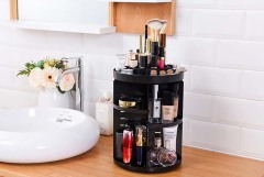 360 degree rotating makeup rack