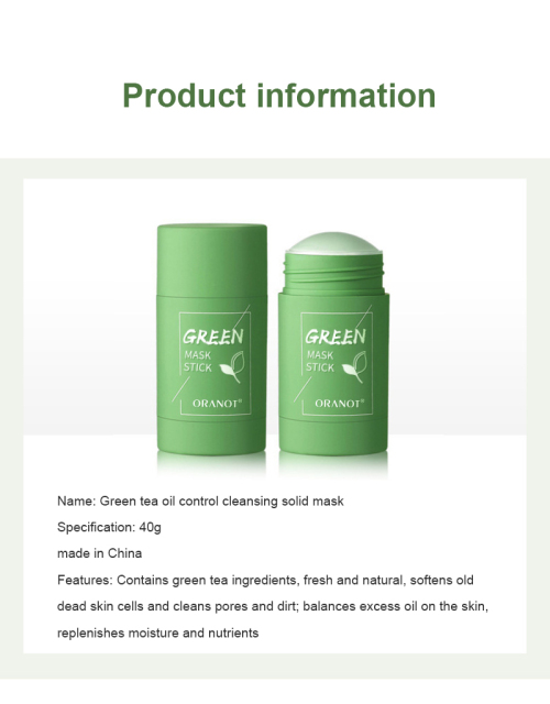 Green Tea Mask Stick Oil Control Moisturizing Cleaning Solid Mask
