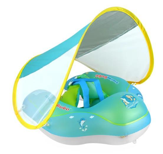 Swimbobo Baby Swimming Float with Canopy Baby Swimming Ring Lying Down Ring Children's Swimming Ring Ring Sun Protection Shade