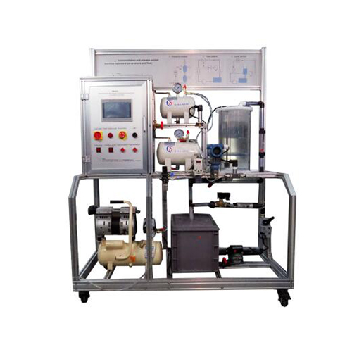 Equipo didáctico de instrumentación y control de procesos (presión de aire y flujo), sistema de productos modulares