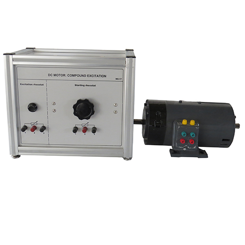 Equipamento de laboratório educativo para excitação composta por motores CC, equipamento demonstrativo, laboratório de instalações elétricas.