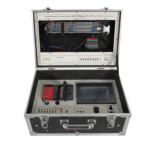 Box With Mitsubishi Q Series,Mitsubishi GS2107-WTBD-N and Elector-Mechanical Ball Screw Application Educational Equipment for Schools Instructional Package Electrical Installation Lab