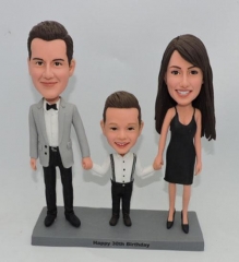 Custom Couple and Son Bobbleheads