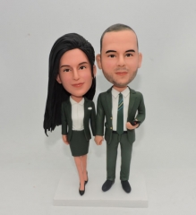 Custom Bpbbleheads Couple in Work Style