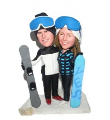 Bobbleheads for Couple&Parents Skiing