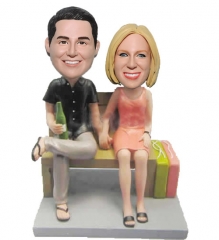 Custom Bobbleheads Beer Man Shopping Woman