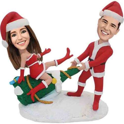 Custom Couple Bobbleheads for Christmas