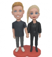 Bitmoji Bobbleheads Couple Cake Toppers cartoon