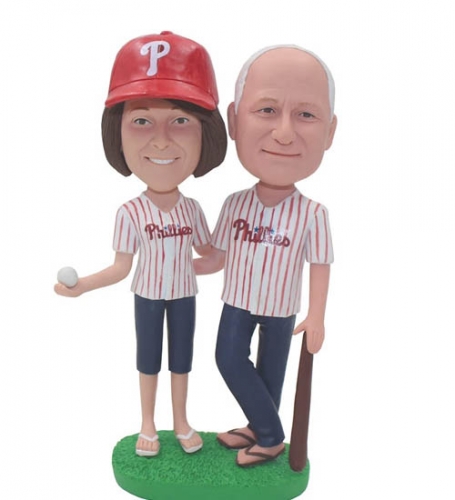 Custom Bobbleheads Philadelphia Phillies Baseball Couple