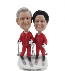 Personalized Skiing Couple Bobblehead Dolls