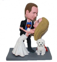 Wedding bobbleheads Custom Superman Groom