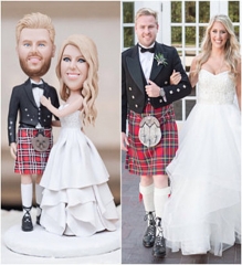 Scottish Theme Wedding Cake Toppers