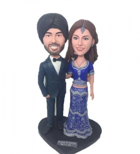 Custom Wedding bobbleheads Cake Toppers Indian