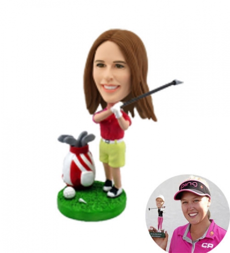 Female Golfer Bobblehead personalized from photo