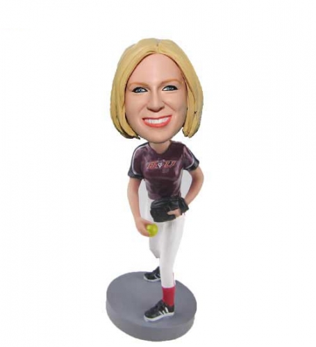 Personalized Softball Bobblehead