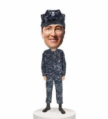 Customized Bobblehead in Navy Fatigues