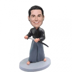 Japanese Custom Samurai Bobblehead in Kimono