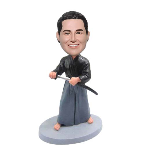 Japanese Custom Samurai Bobblehead in Kimono