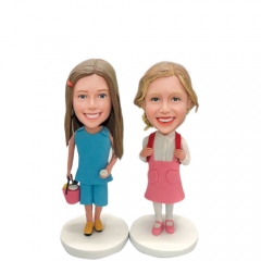 Bobbleheads Customized Cute Sisters Two Girls
