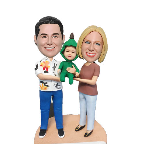 Bubbleheads Couple and Baby Family Gift