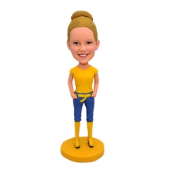 Girl bobblehead custom with bun and boots