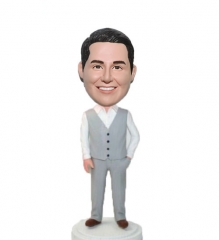 Custom groomsmen bobble head doll