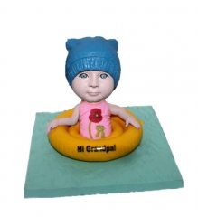 Swimming baby bobblehead doll