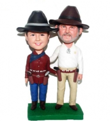 Couple Bobblehead dolls Country Cowboy