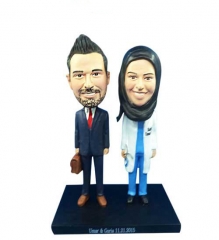 Personalized doctor couple bobbleheads
