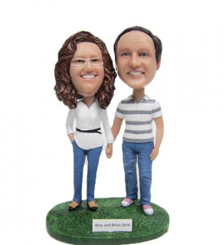 Customized couple bobbleheads Cake Toppers