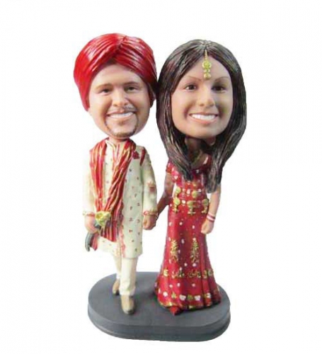Indian Wedding Bobbleheads cake toppers