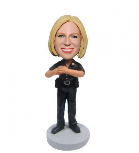 Police woman bobble head dolls