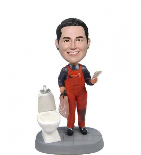 Repairman bobblehead plumber custom