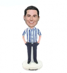 Bobblehead with striped shirt